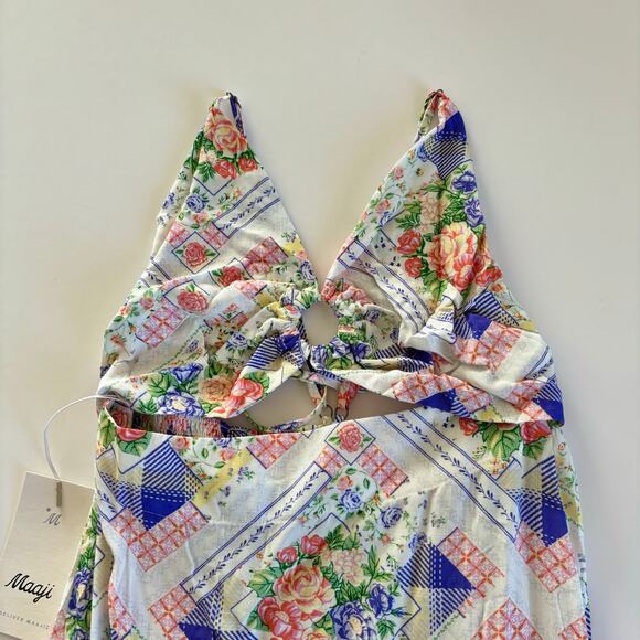 Maaji Countryside Aurora Floral V-Neckline Maxi Cover Up Dress Size Medium NWT - Picture 2 of 8